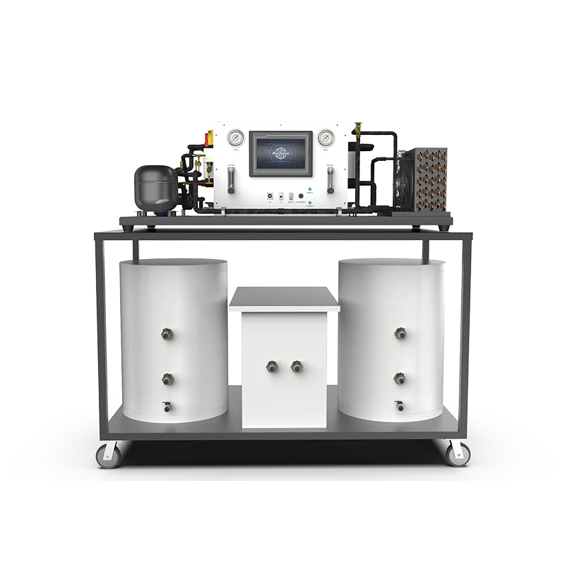Sistema experimental de bomba de calor de triple fuente R306-Aire-Agua-Tierra