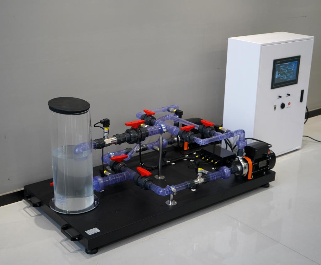 Bombas en serie y en paralelo Dispositivo experimental Mecánica de fluidos Equipo de laboratorio docente universitario 